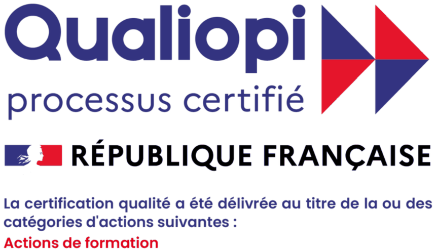 Logo officiel Qualiopi — la certification qualité a été délivrée au titre de la catégorie d’actions suivante : actions de formation